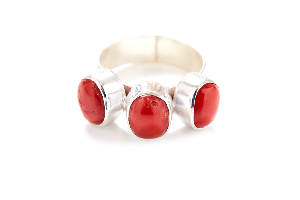Trilogy Ring - Red Coral