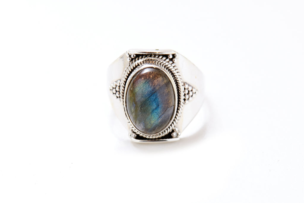 Charm Ring  - Labradorite