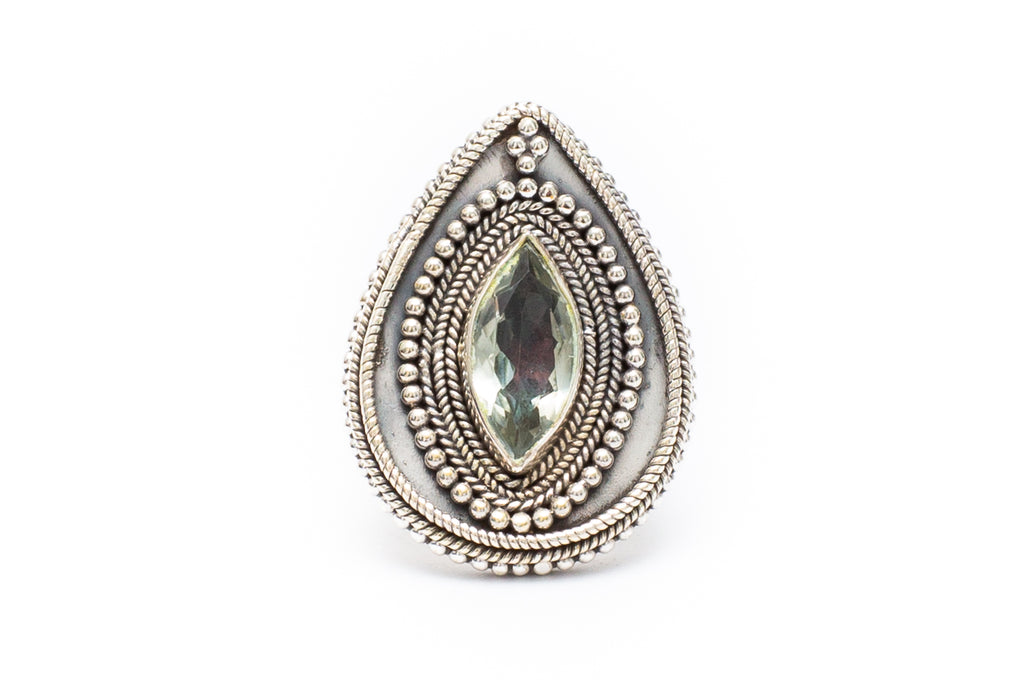 Fleur Ring- Green Amethyst