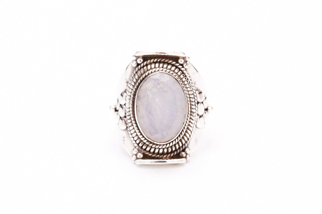 Mystic Ring - Rainbow Moonstone