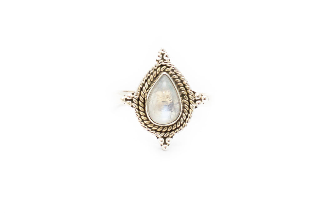 Tatiani Ring - Rainbow Moonstone