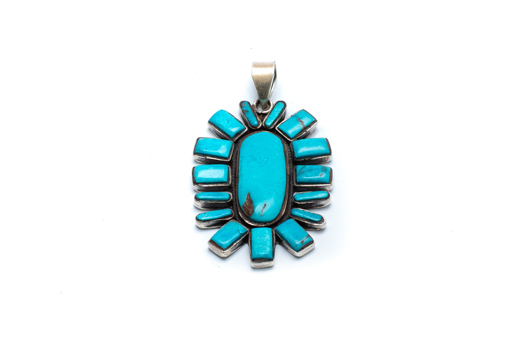 Afghani Flower Pendant - Blue