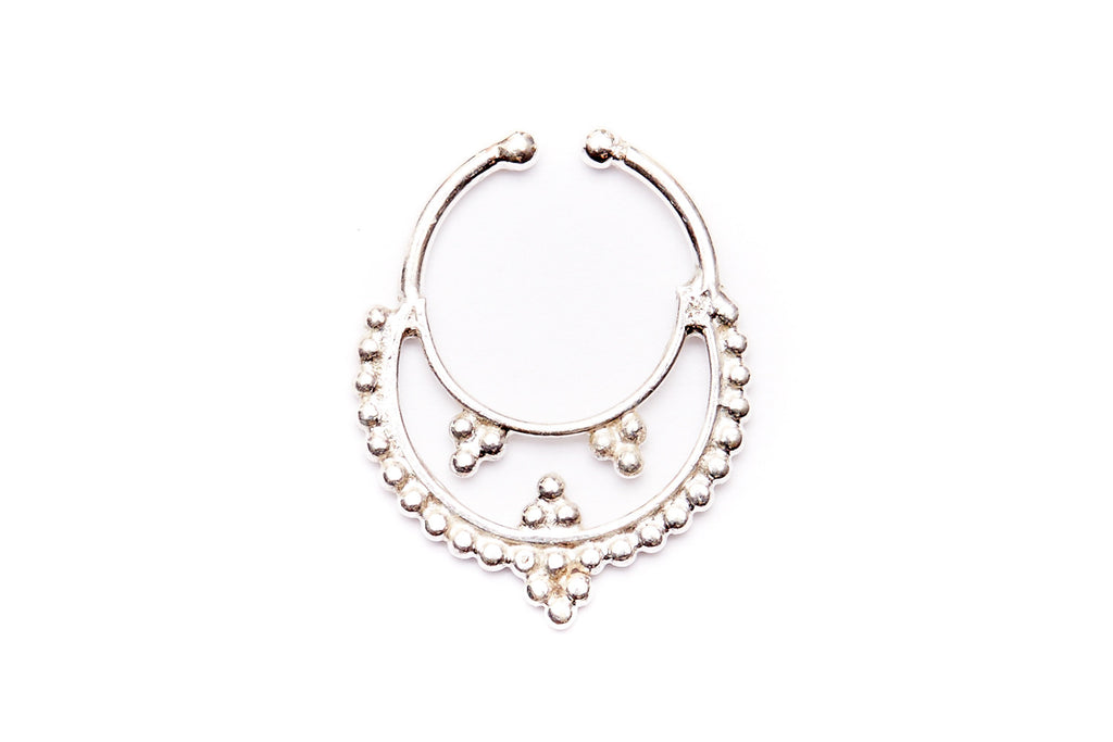 Faux Silver Tribal Nose Ring