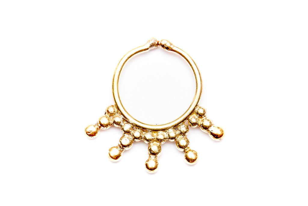 Statement gold top nose rings