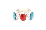 Trilogy Ring - Turquoise/ Coral