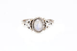 Penny Ring - Rainbow Moonstone