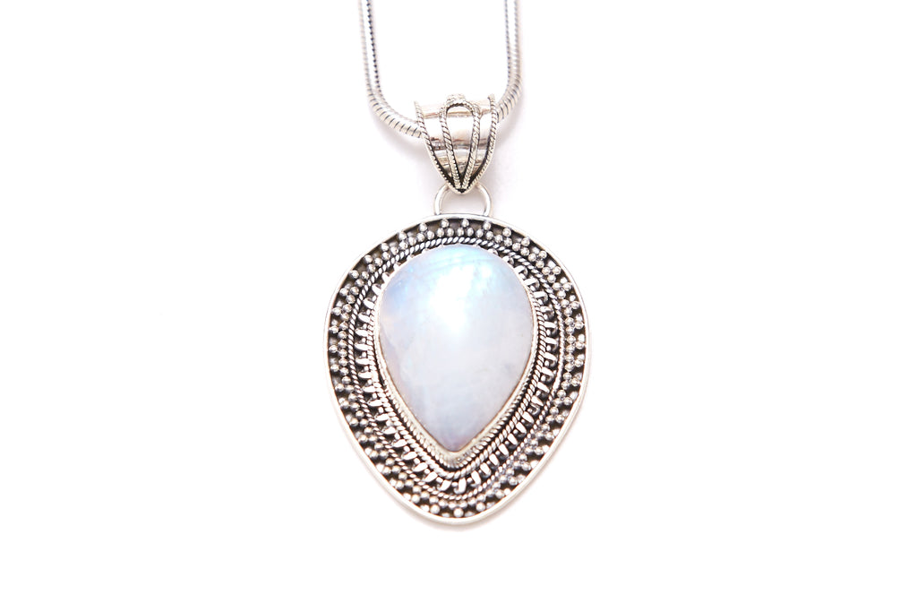Isla Pendant - Rainbow Moonstone