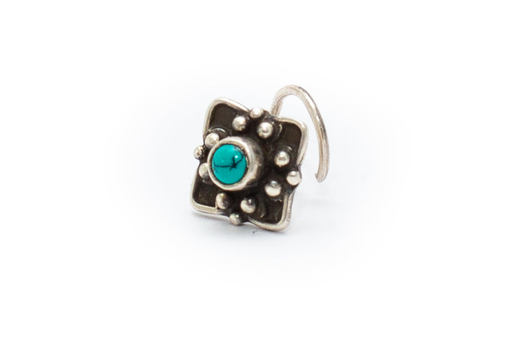 Fig Tree Nose Stud - Turquoise